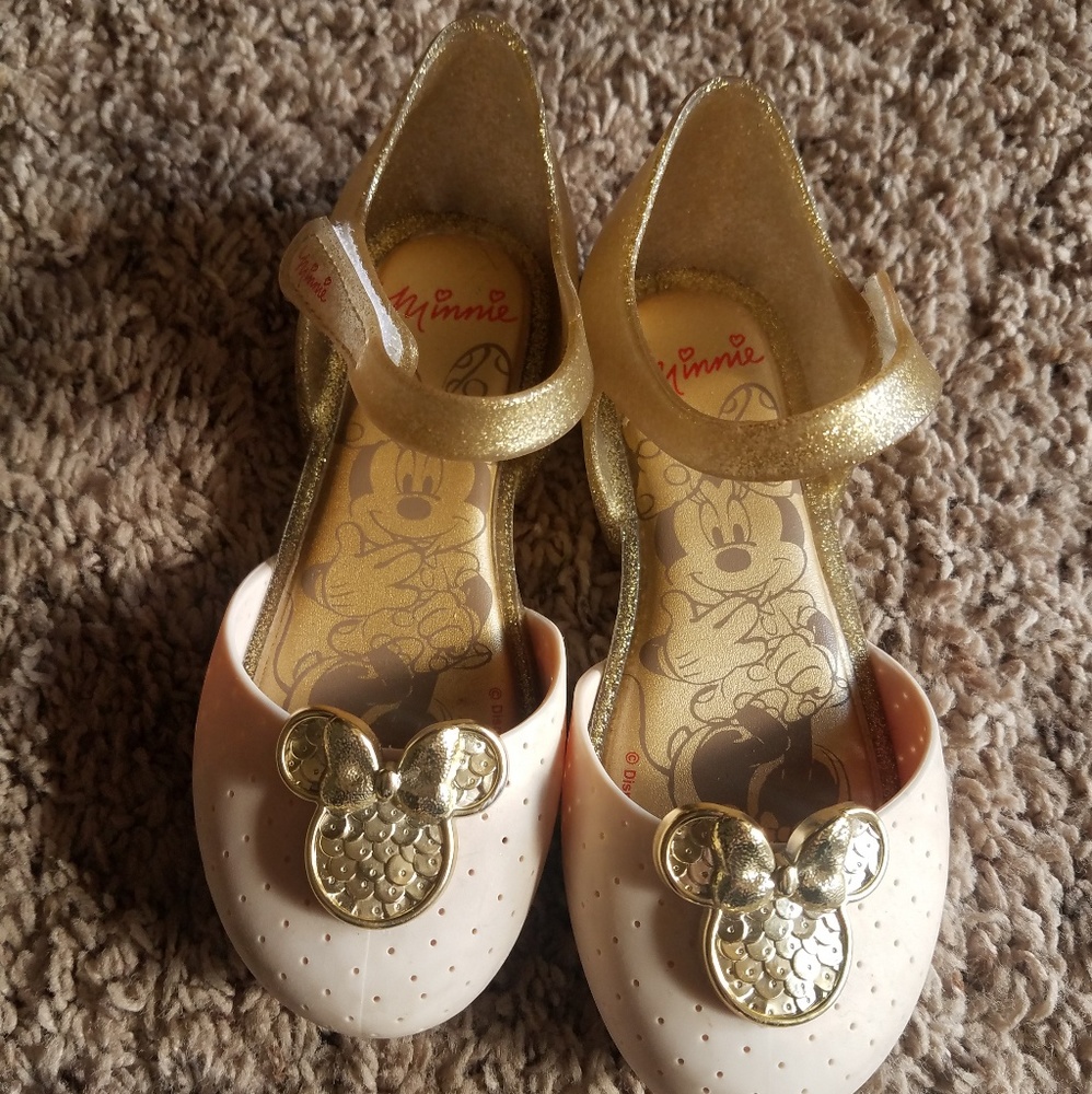 Girl's gold sparkle Mini Melissa's shoes
